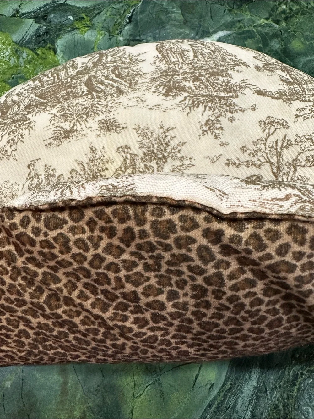 Vintage Toile Bucolic Kravet  Romantic Scene Reversible Round Decorative Pillow